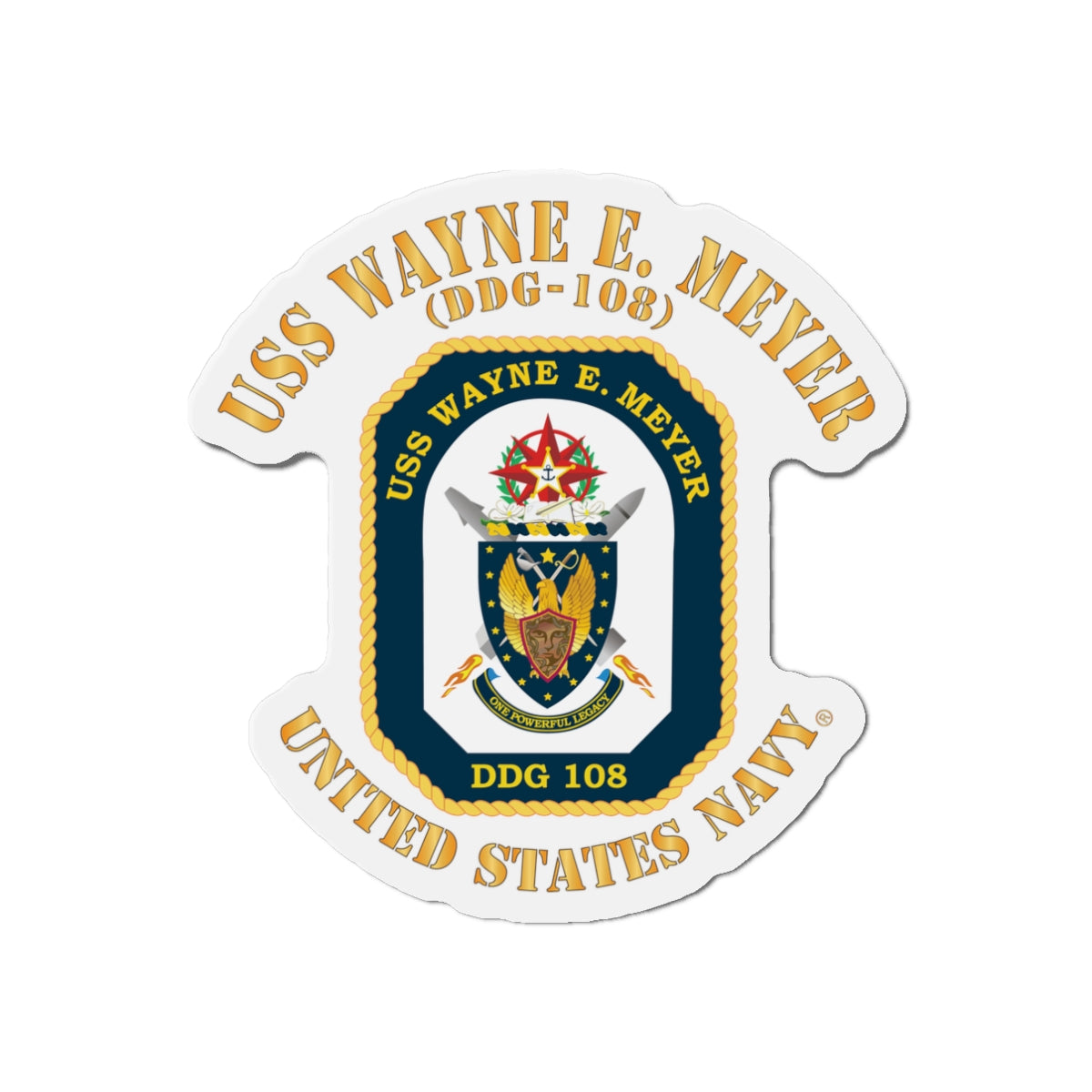 Die-Cut Magnet - Navy - USS Wayne E. Meyer (DDG-108) X 300
