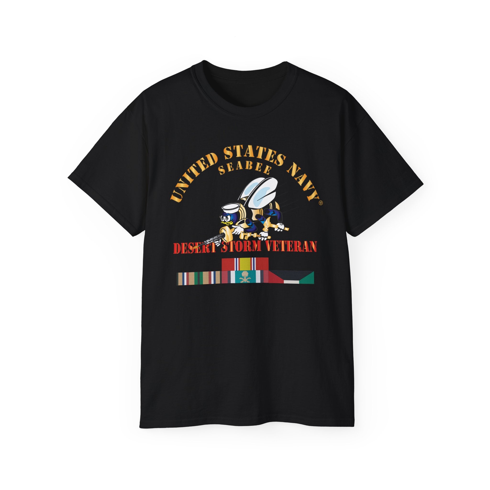 Unisex Ultra Cotton T-Shirt - Navy - Seabee - Desert Storm Veteran