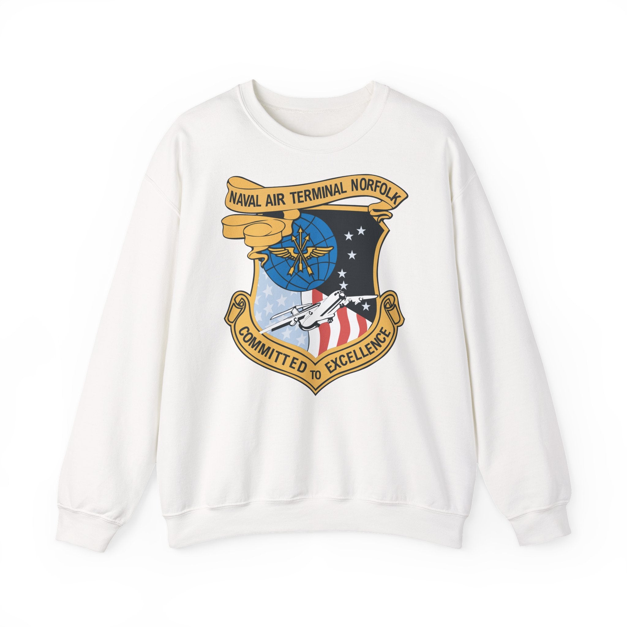 Unisex Heavy Blend™ Crewneck Sweatshirt - Navy - Naval Air Terminal Norfolk wo Txt