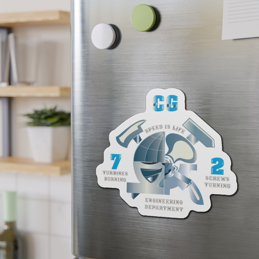 Die-Cut Magnet - Navy - CG 72 - Engineering Department