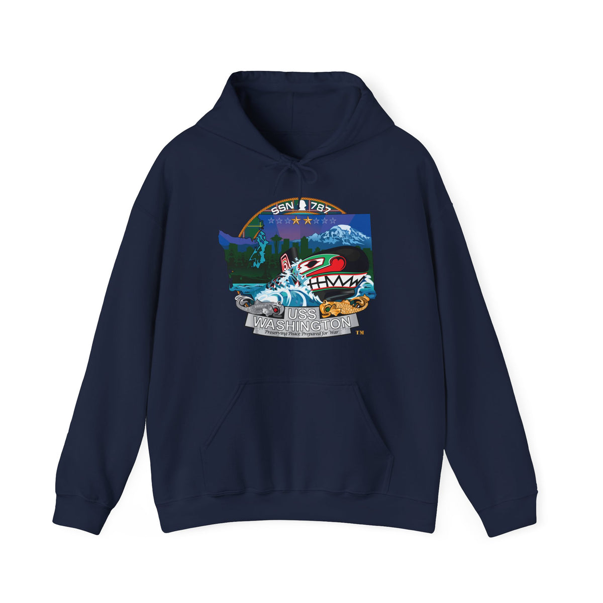 Unisex Heavy Blend™ Hoodies - Navy - USS Washington (SSN-787) wo txt X 300