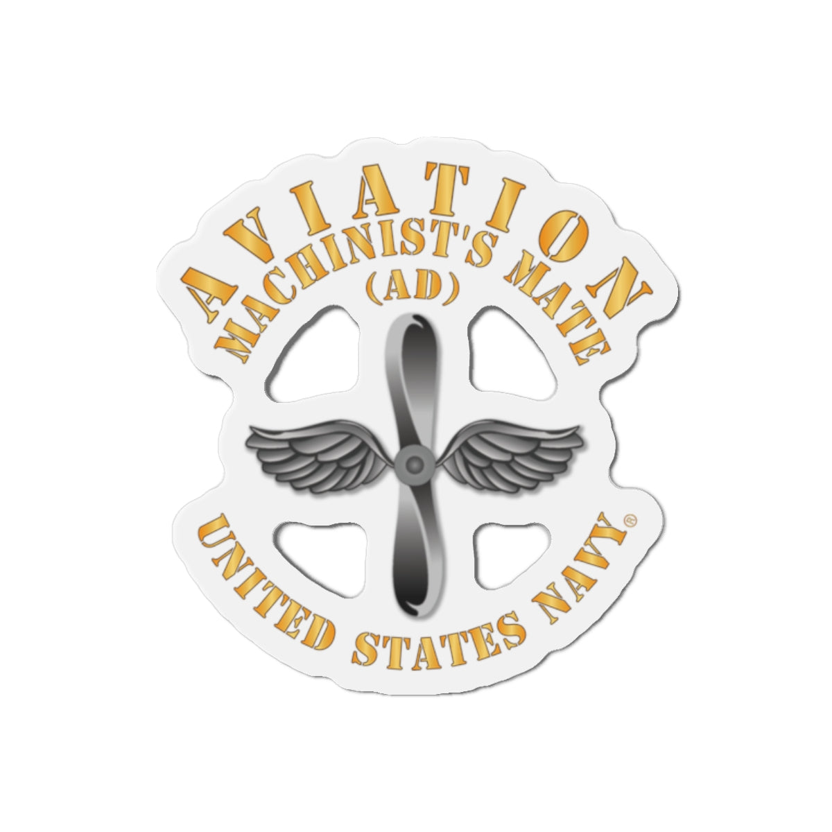 Die-Cut Magnet - Navy - Rate - Aviation Machinist's Mate (AD)
