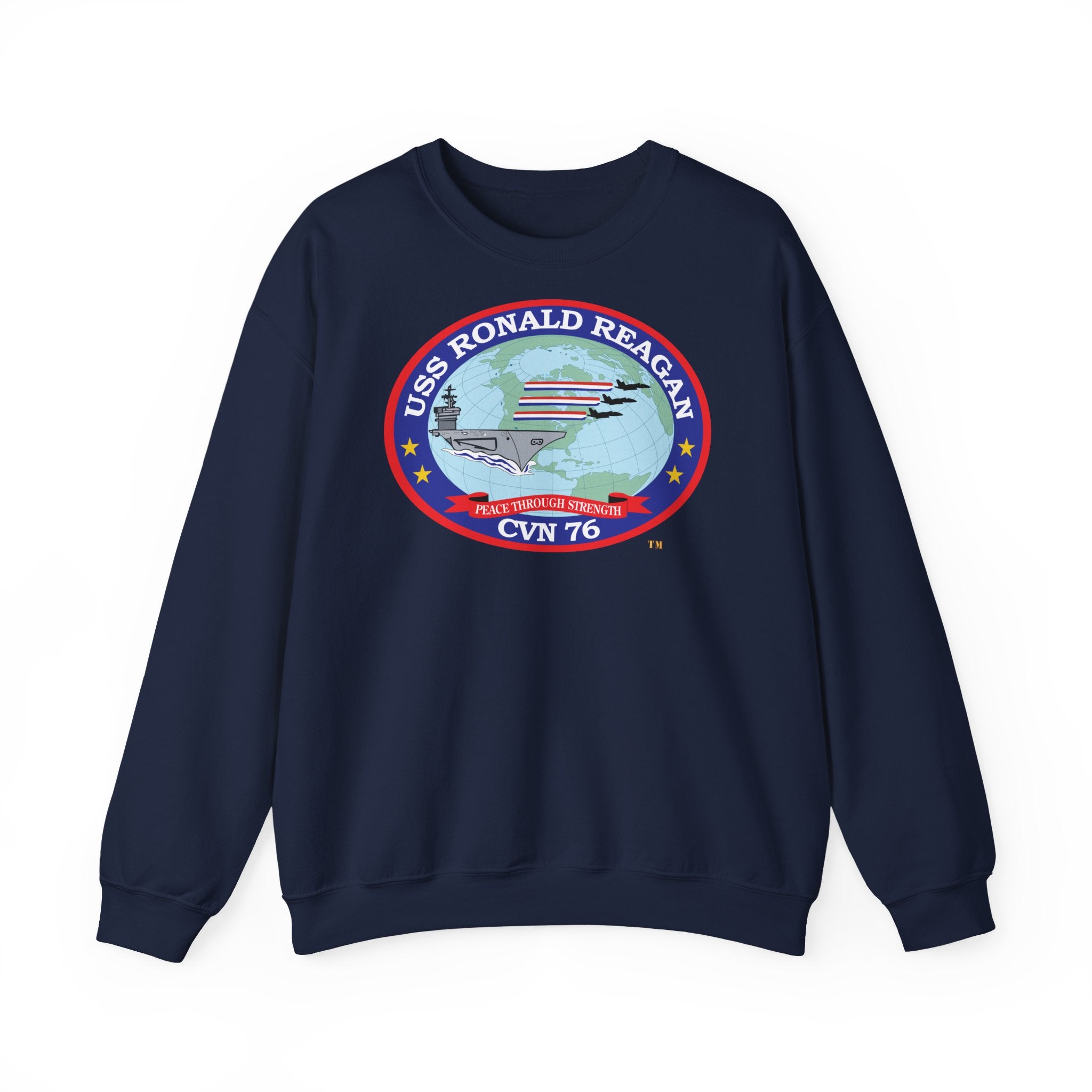 Unisex Heavy Blend™ Crewneck Sweatshirt - Navy - USS Ronald Reagan (CVN-76) wo txt X 300