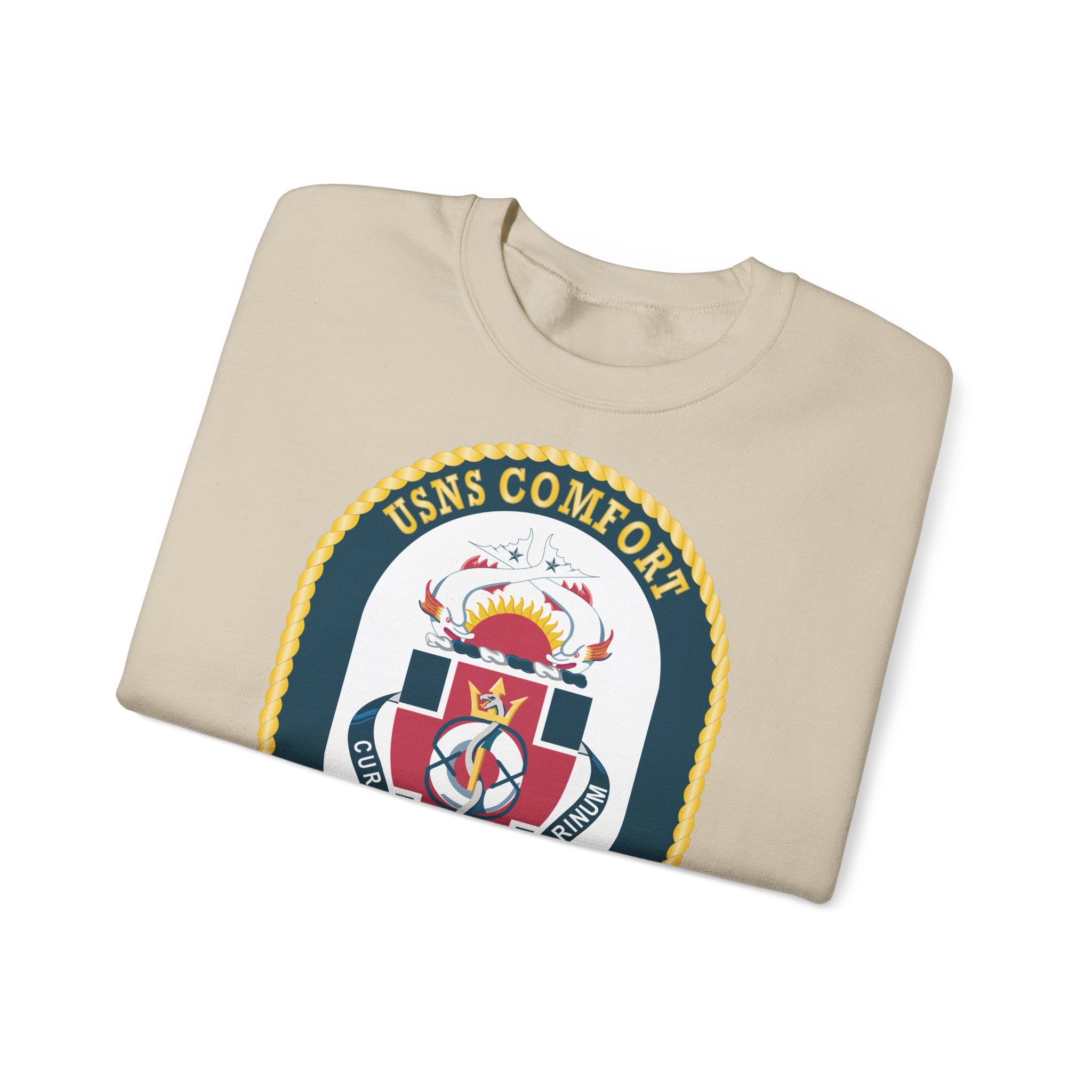 Unisex Heavy Blend™ Crewneck Sweatshirt - Navy - USNS Comfort (T-AH 20) wo txt