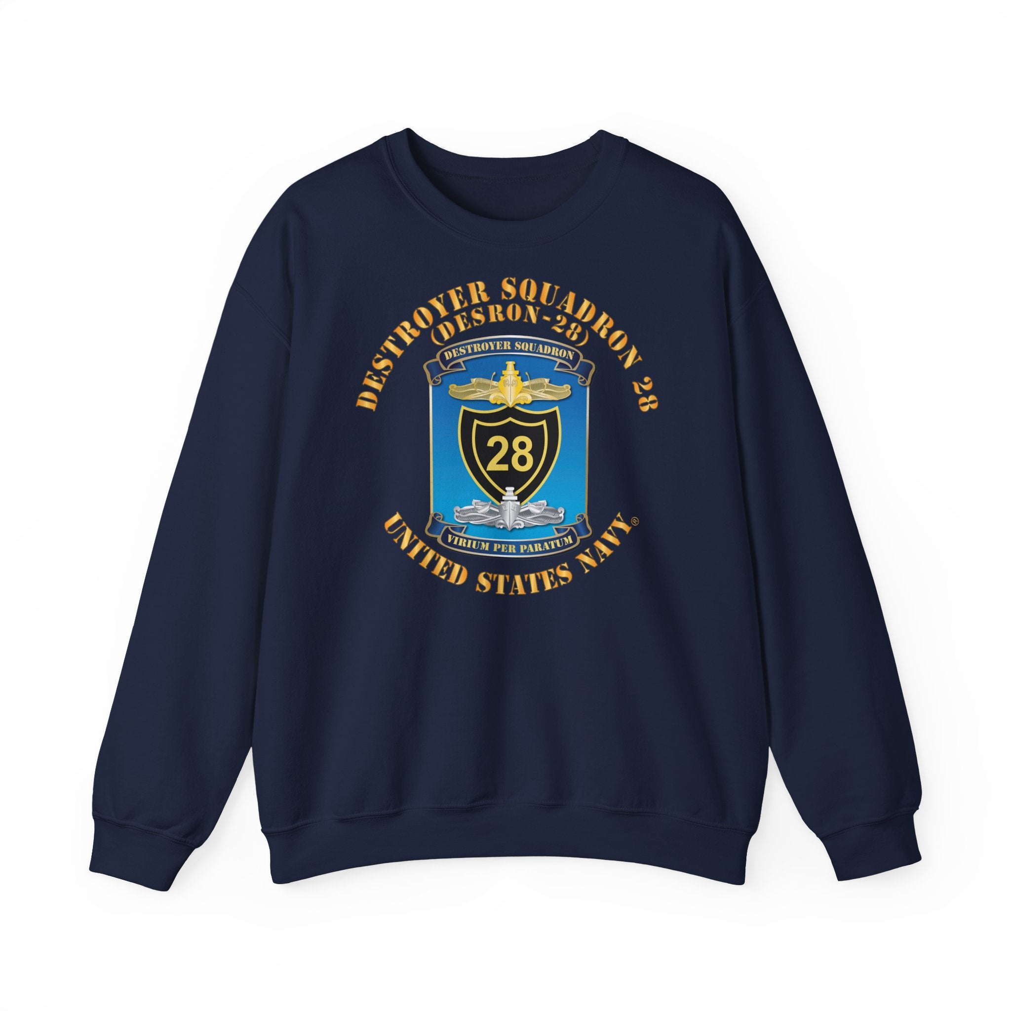 Unisex Heavy Blend™ Crewneck Sweatshirt - Navy - Destroyer Squadron 28 (DESRON-28)