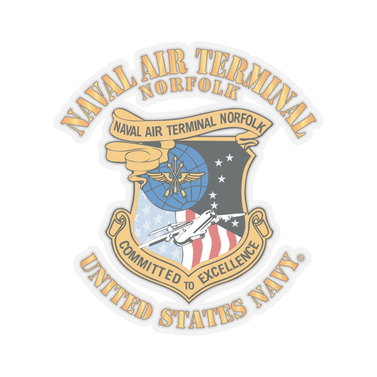 Kiss-Cut Stickers - Navy - Naval Air Terminal Norfolk