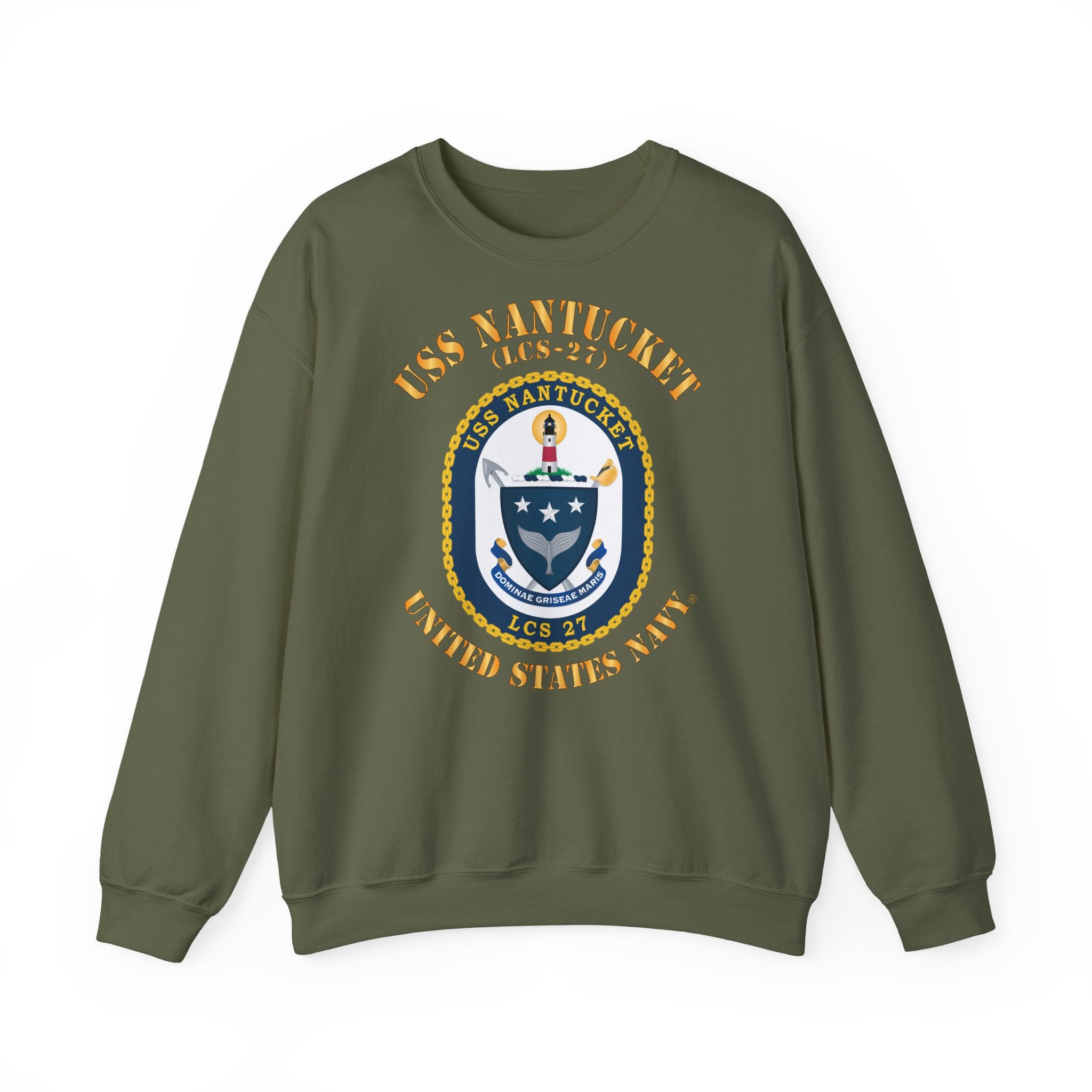 Unisex Heavy Blend™ Crewneck Sweatshirt - Navy - USS Nantucket (LCS-27)