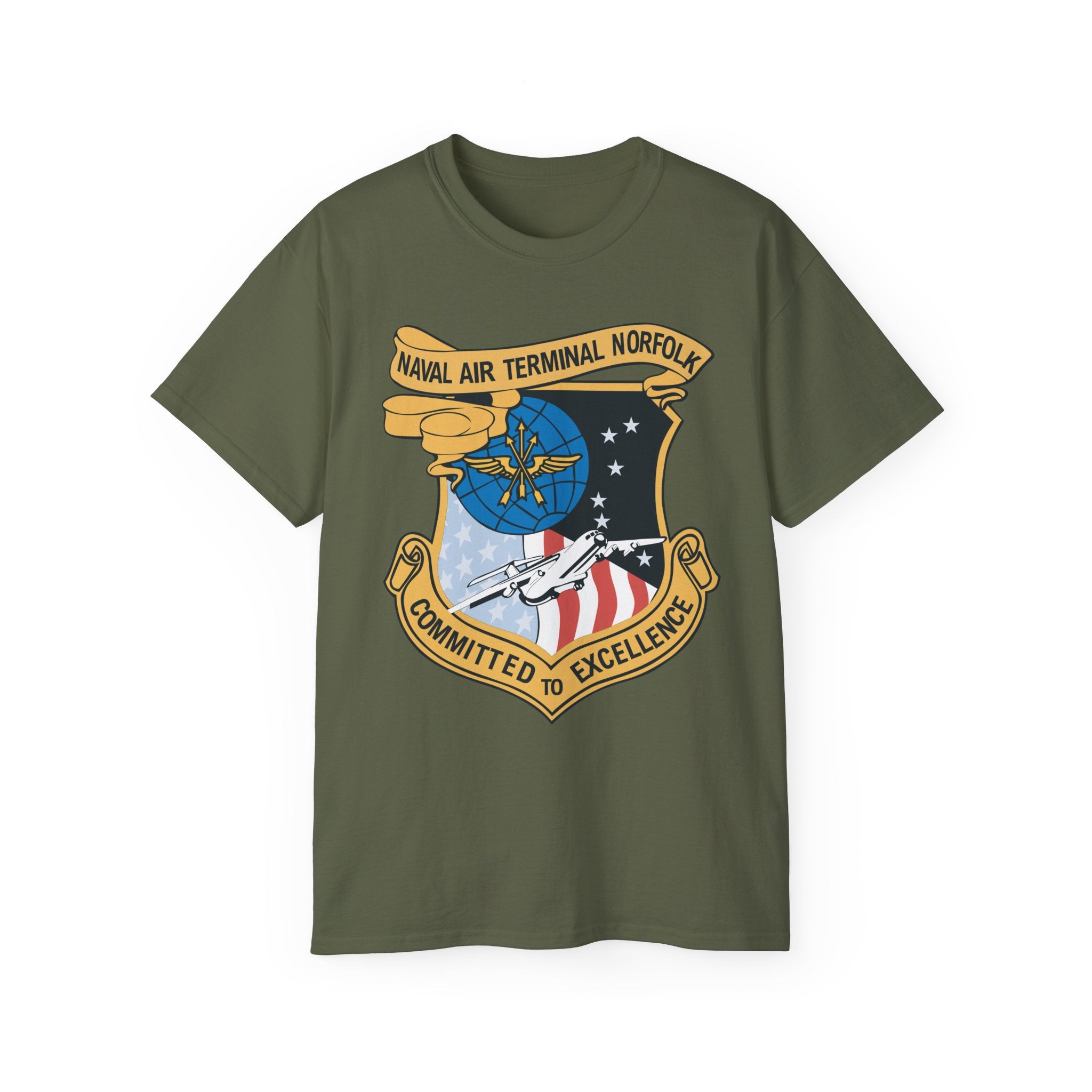 Unisex Ultra Cotton T-Shirt - Navy - Naval Air Terminal Norfolk wo Txt