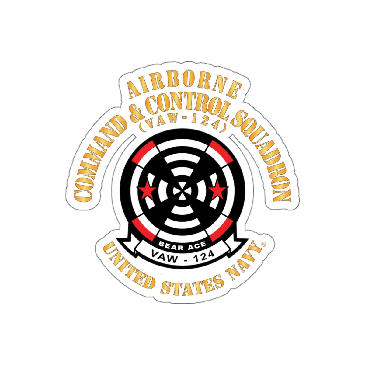 Die-Cut Vinyl Sticker - Navy - Airborne Command & Control Squadron 124 (VAW-124)