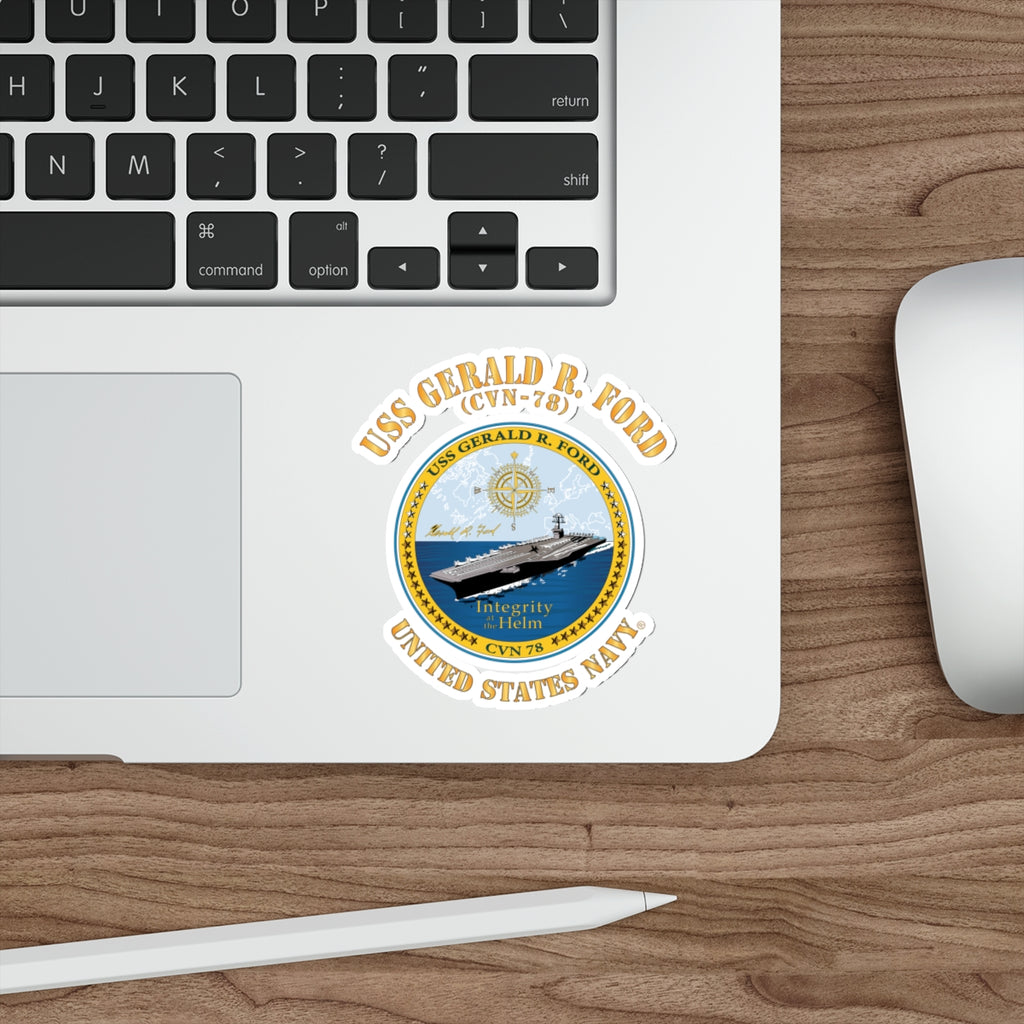 Die-Cut Vinyl Sticker - Navy - USS Gerald R. Ford (CVN-78)
