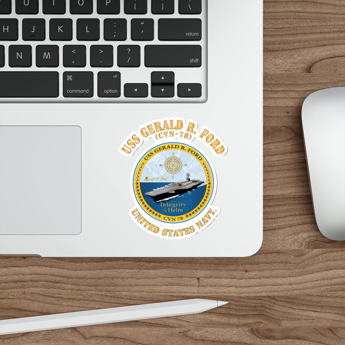 Die-Cut Vinyl Sticker - Navy - USS Gerald R. Ford (CVN-78)