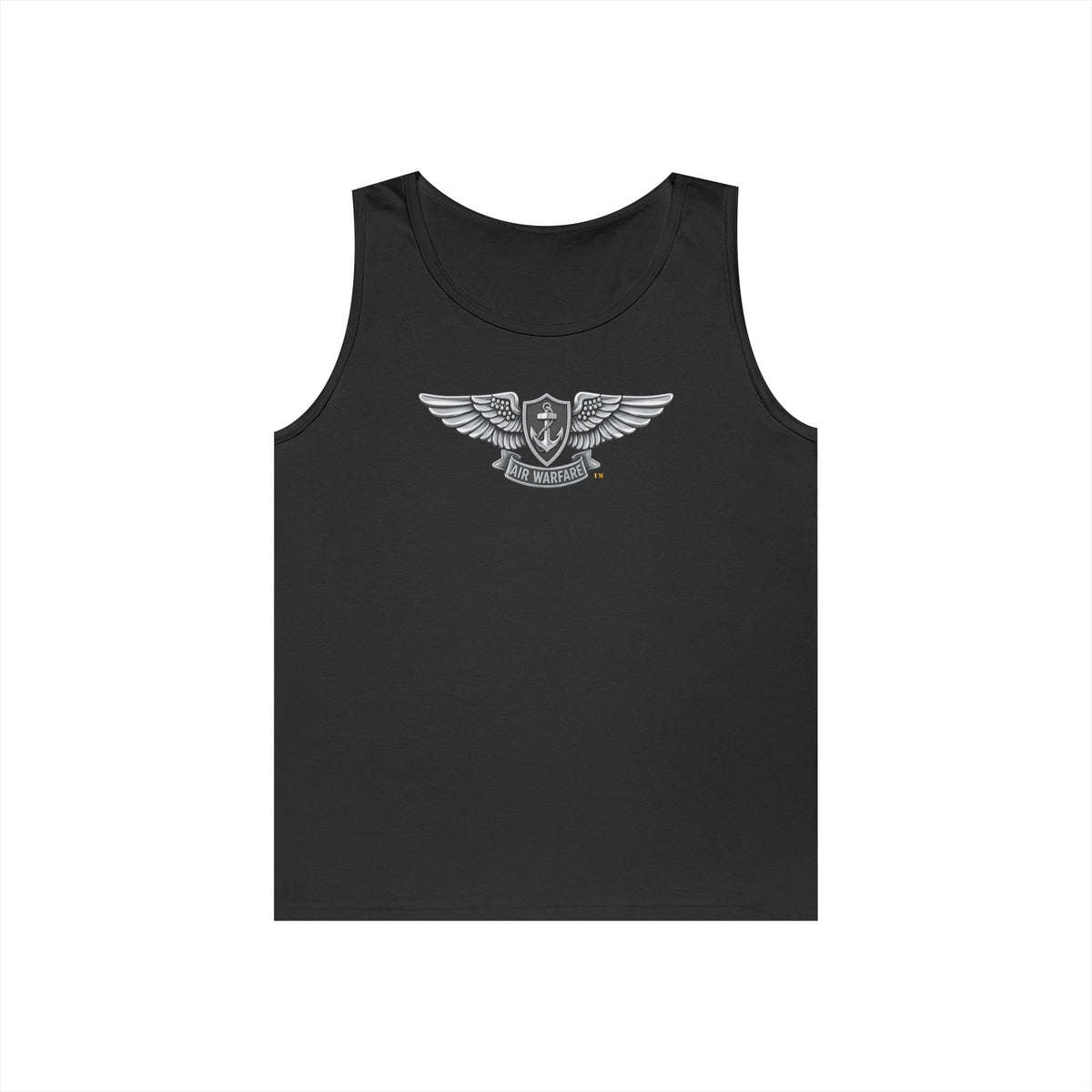 Unisex Heavy Cotton Tank Top - Navy - Badge - Enlisted Aviation Warfare Specialist wo txt