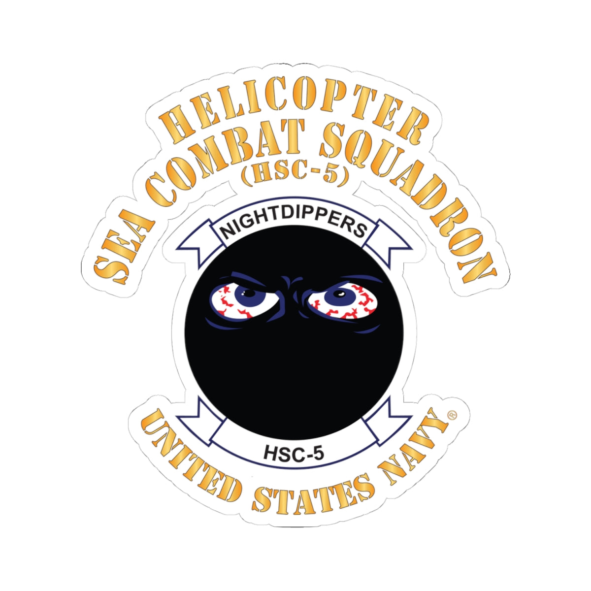 Kiss-Cut Stickers - Navy - Helicopter Sea Combat Squadron 5 (HSC-5)