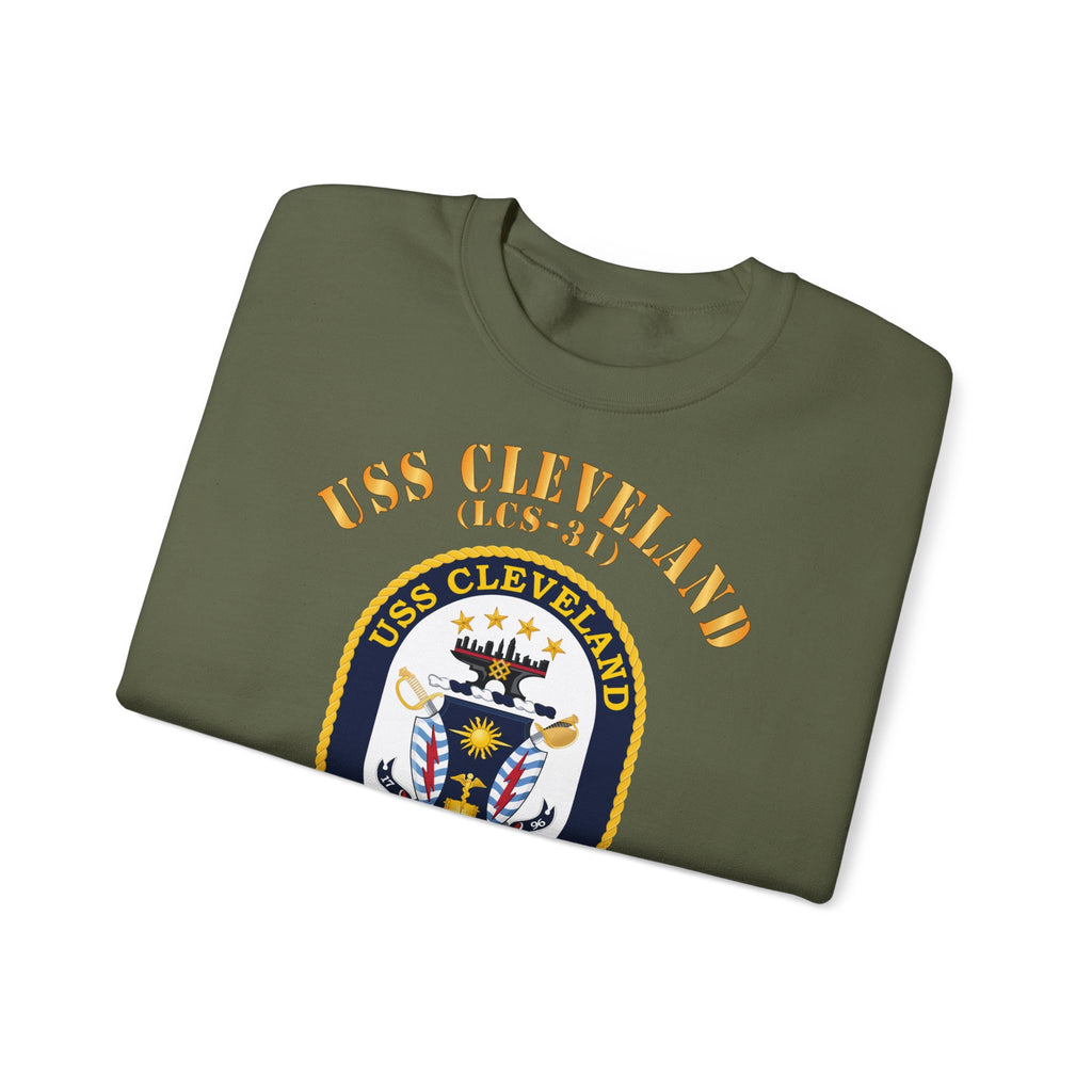 Unisex Heavy Blend™ Crewneck Sweatshirt - Navy - USS Cleveland (LCS-31)