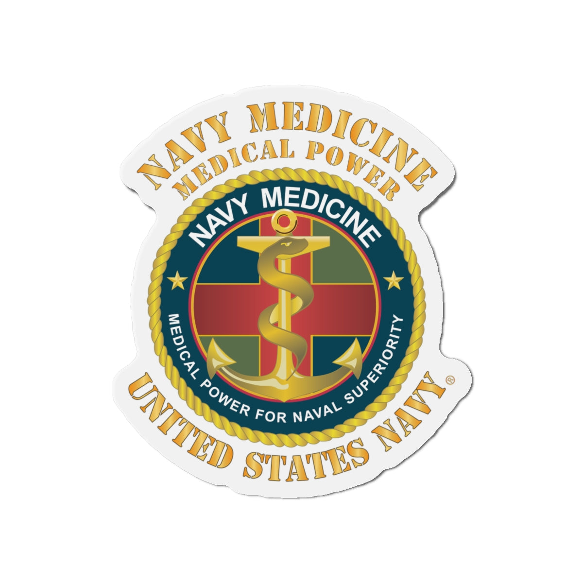 Die-Cut Magnet - Navy Medicine - Medical Power for Naval Superiority X 300