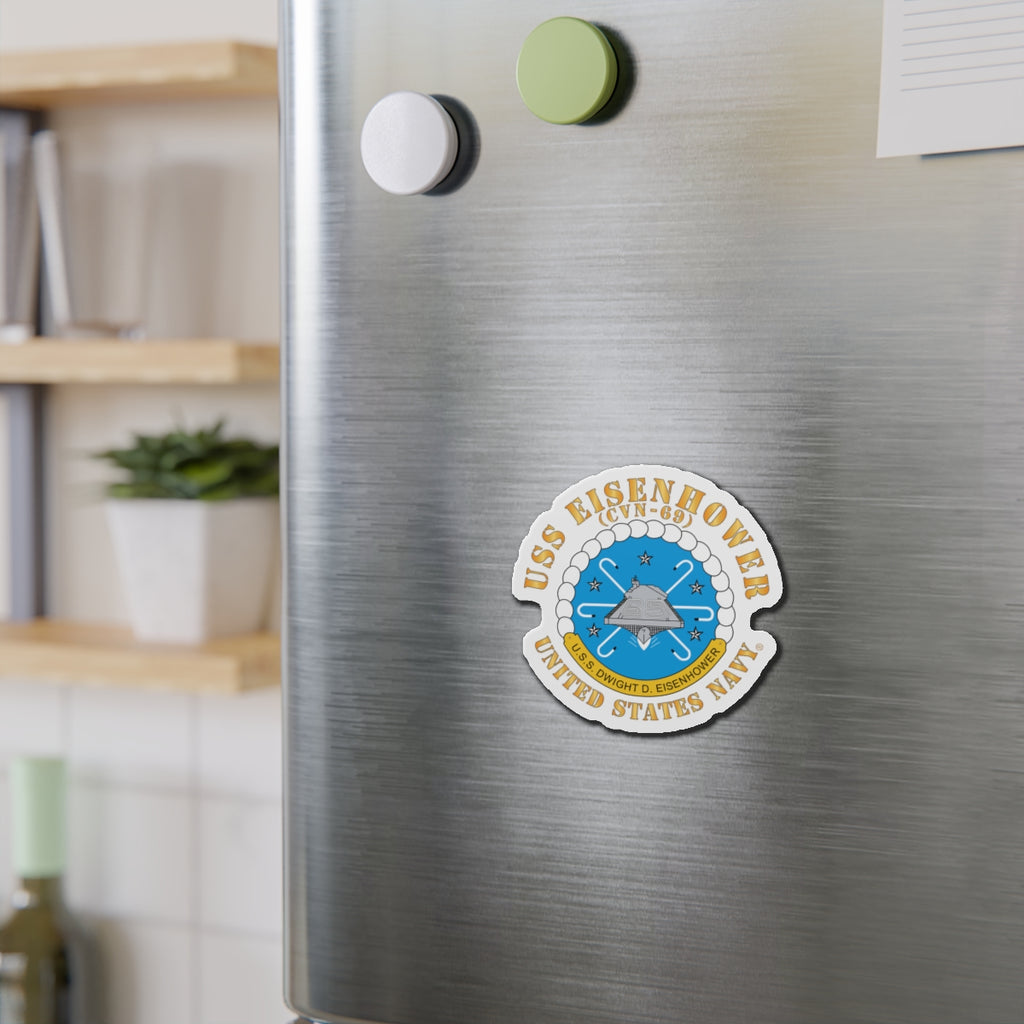 Die-Cut Magnet - USS Dwight D. Eisenhower (CVN-69) Crest with Txt