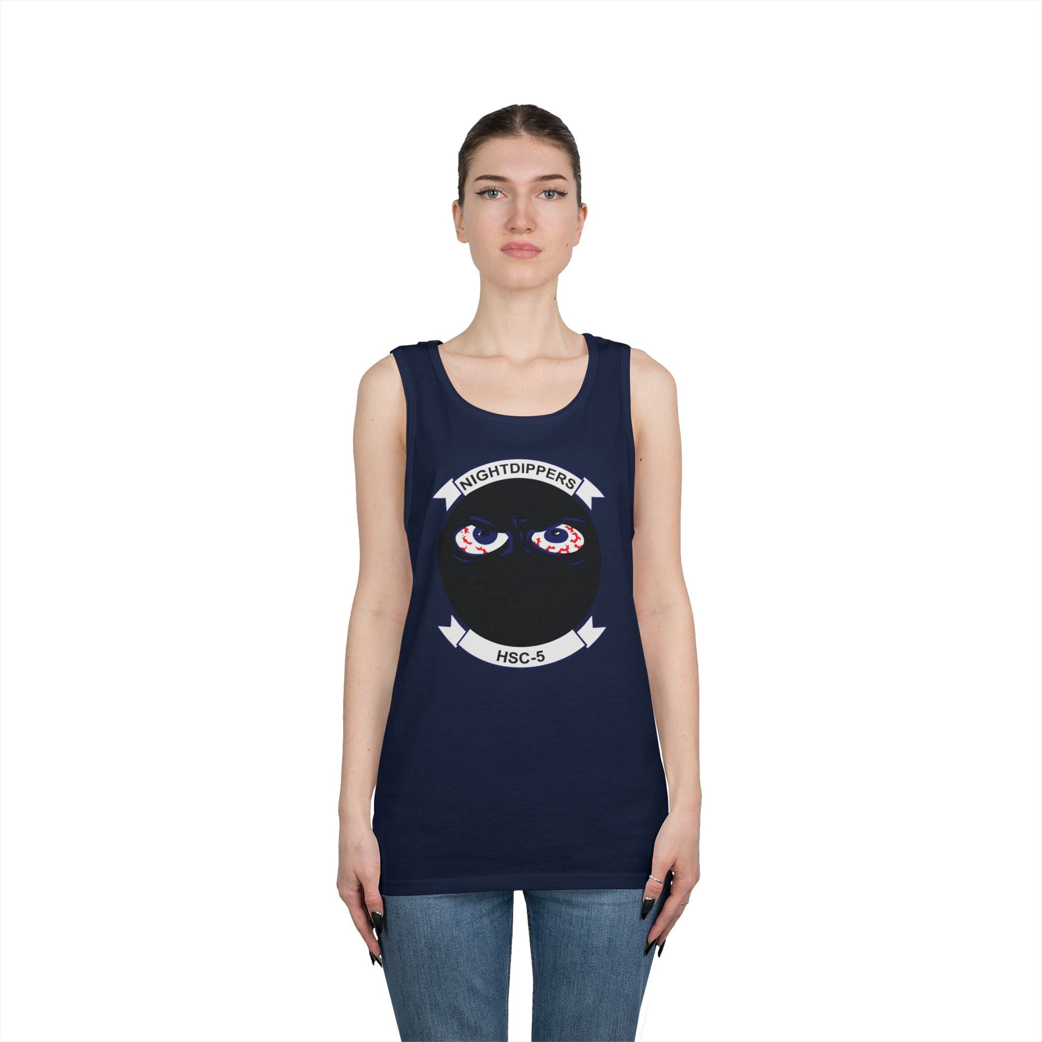 Unisex Heavy Cotton Tank Top - Navy - Helicopter Sea Combat Squadron 5 (HSC-5) wo txt