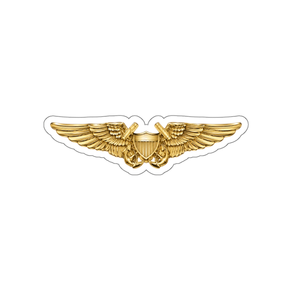 Die-Cut Vinyl Sticker - Navy - Badge - Naval Flight Officer Wings wo txt - 3D - Enhanced