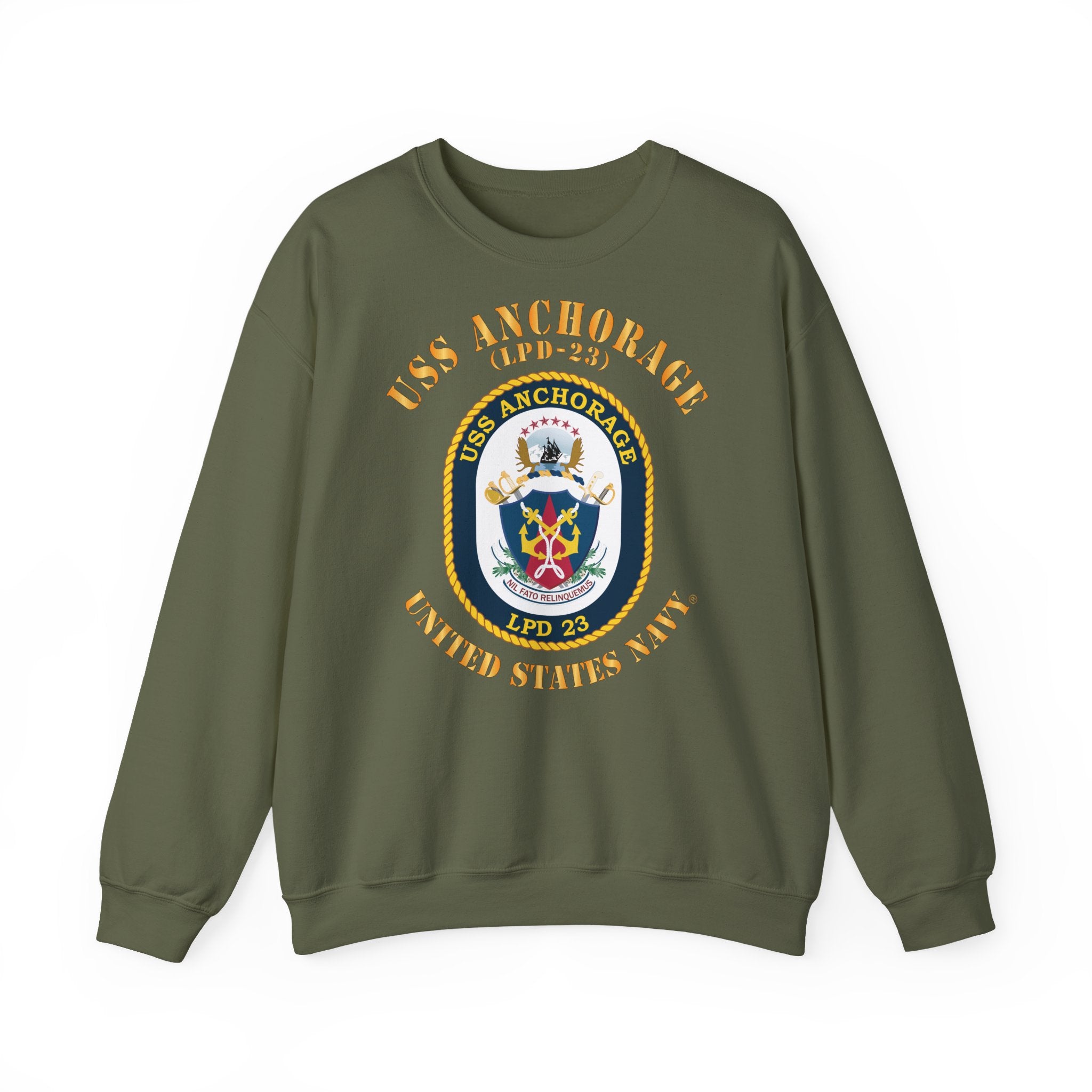 Unisex Heavy Blend™ Crewneck Sweatshirt - Navy - USS Anchorage (LPD-23)