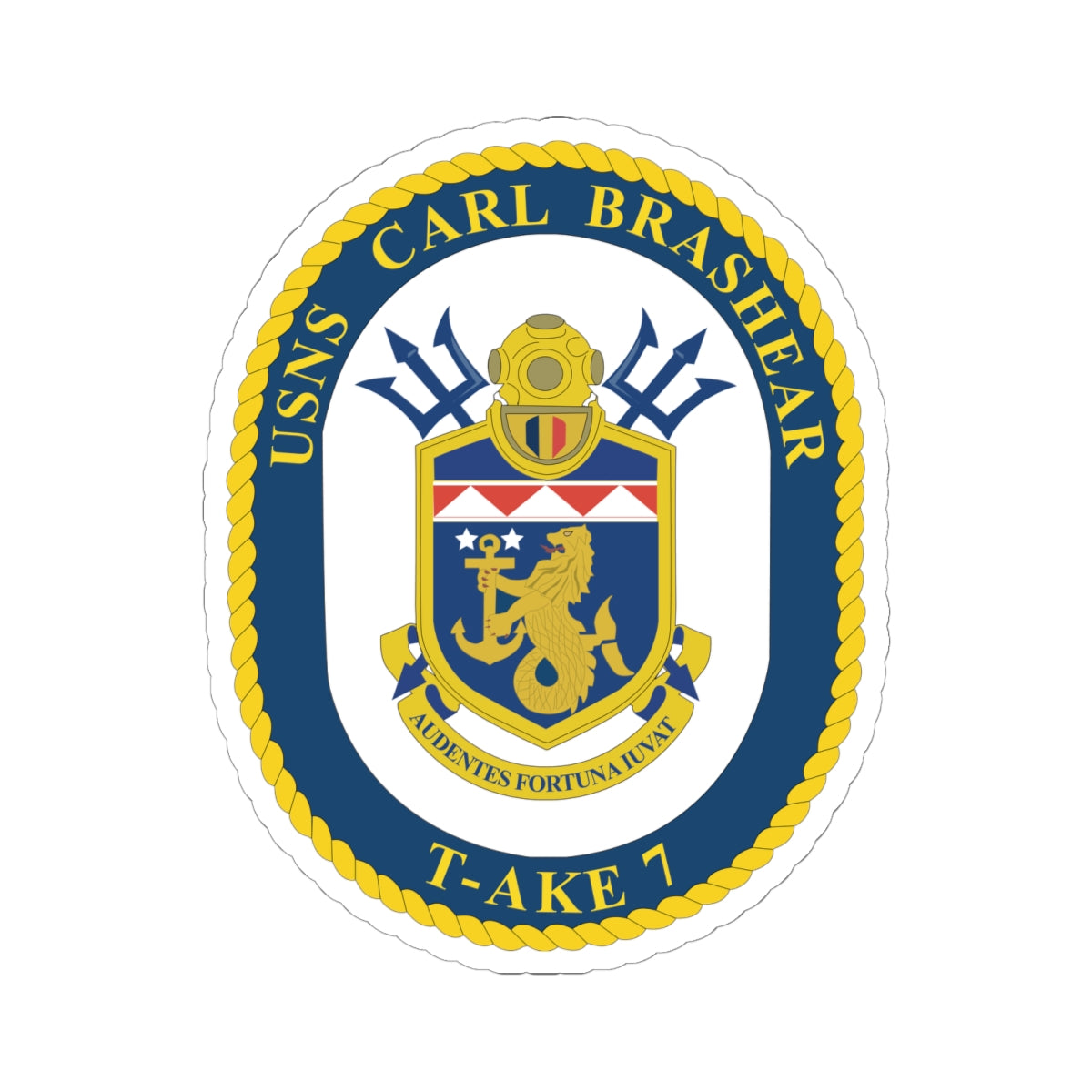 Kiss-Cut Stickers - Navy - USNS Carl Brashear (T-AKE 7) wo txt