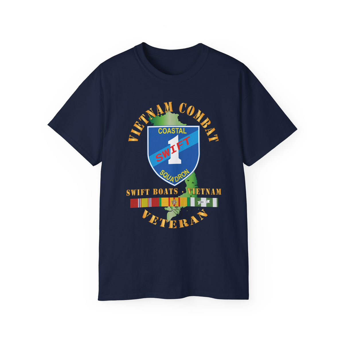 Unisex Ultra Cotton T-Shirt - Coastal Squadron One (Blue) - SSI -Swift Boats - Vietnam w VN SVC X 300