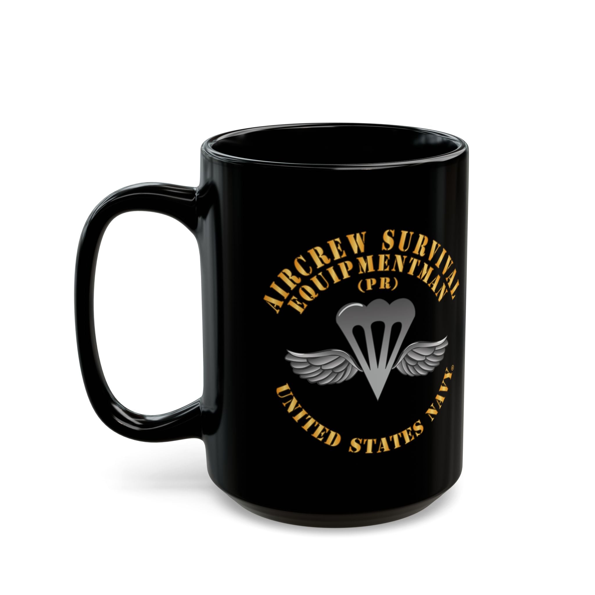 Black Mug (11oz, 15oz) - Navy - Rate - Aircrew Survival Equipmentman (PR)