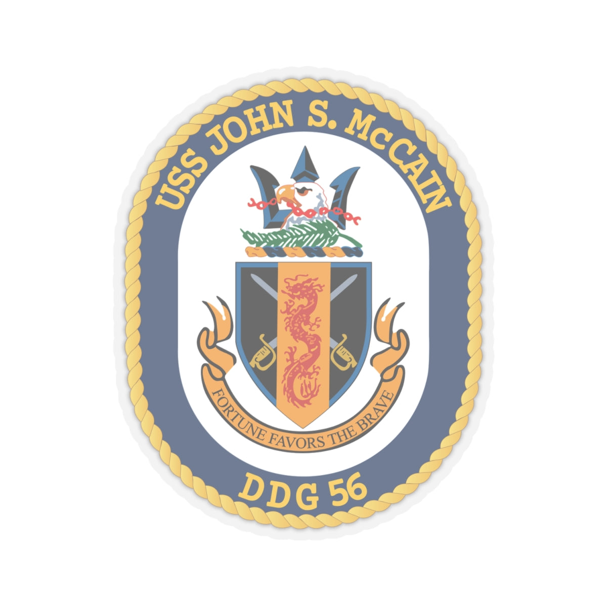 Kiss-Cut Stickers - Navy - USS John S. McCain (DDG-56) wo txt