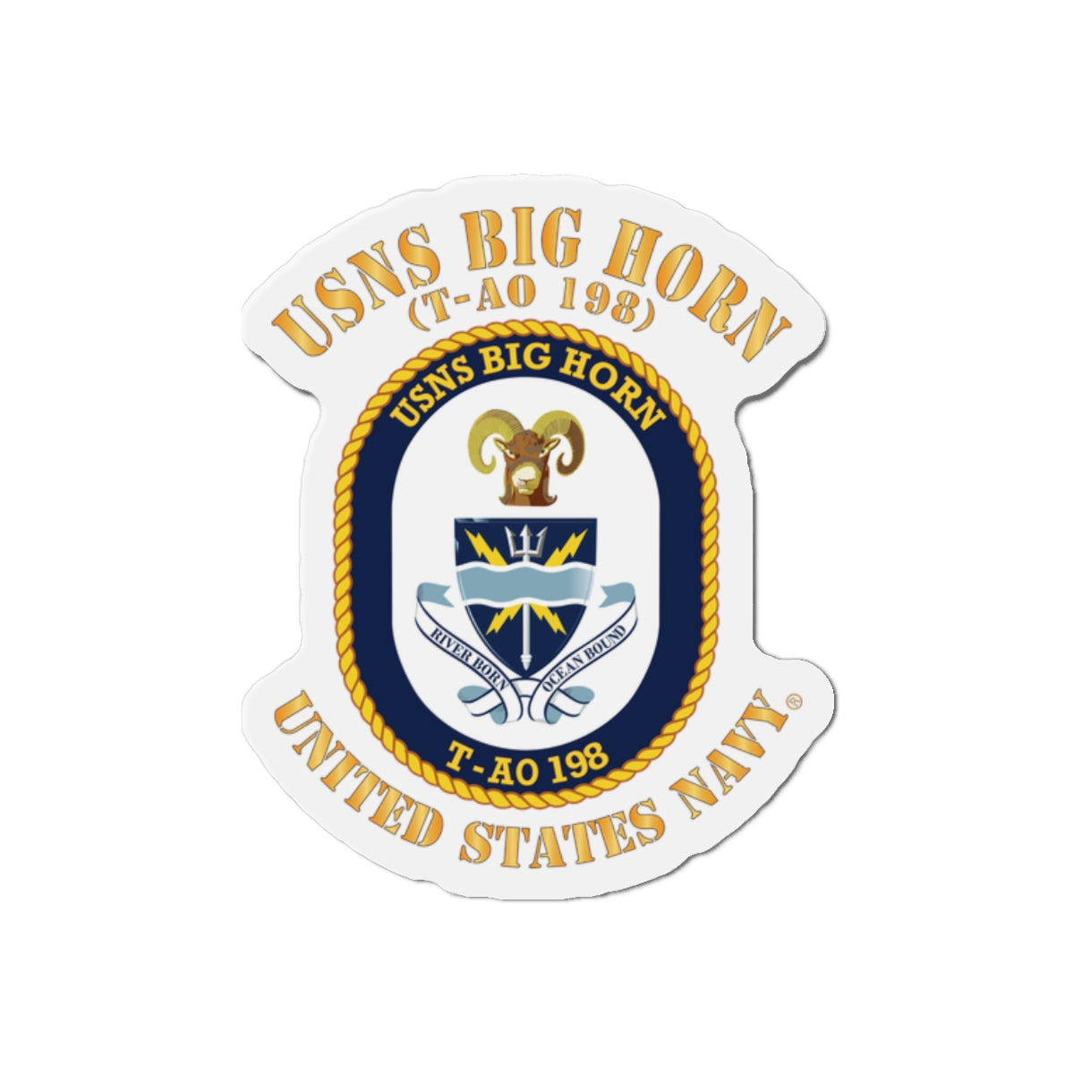 Die-Cut Magnet - Navy - USNS Big Horn (T-AO 198)