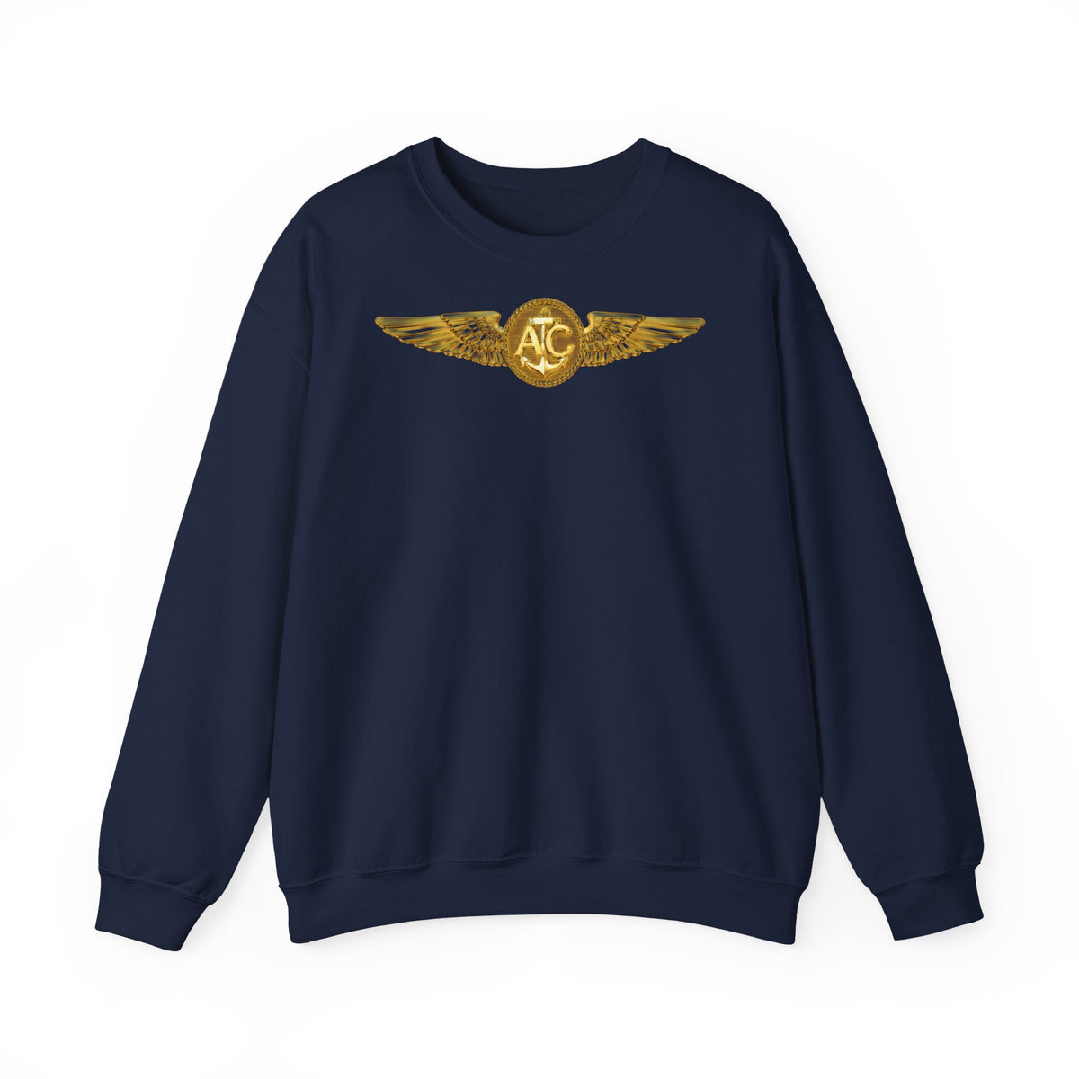 Unisex Heavy Blend™ Crewneck Sweatshirt - Navy - Badge - Naval Aircrew Warfare Specialist wo txt - 3D - Enhanced