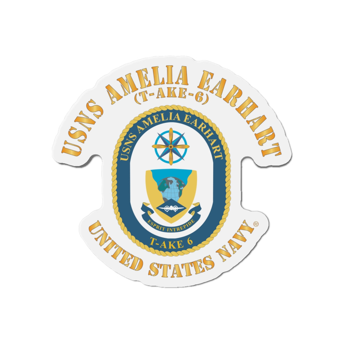 Die-Cut Magnet - Navy - USNS Amelia Earhart (T-AKE 6)
