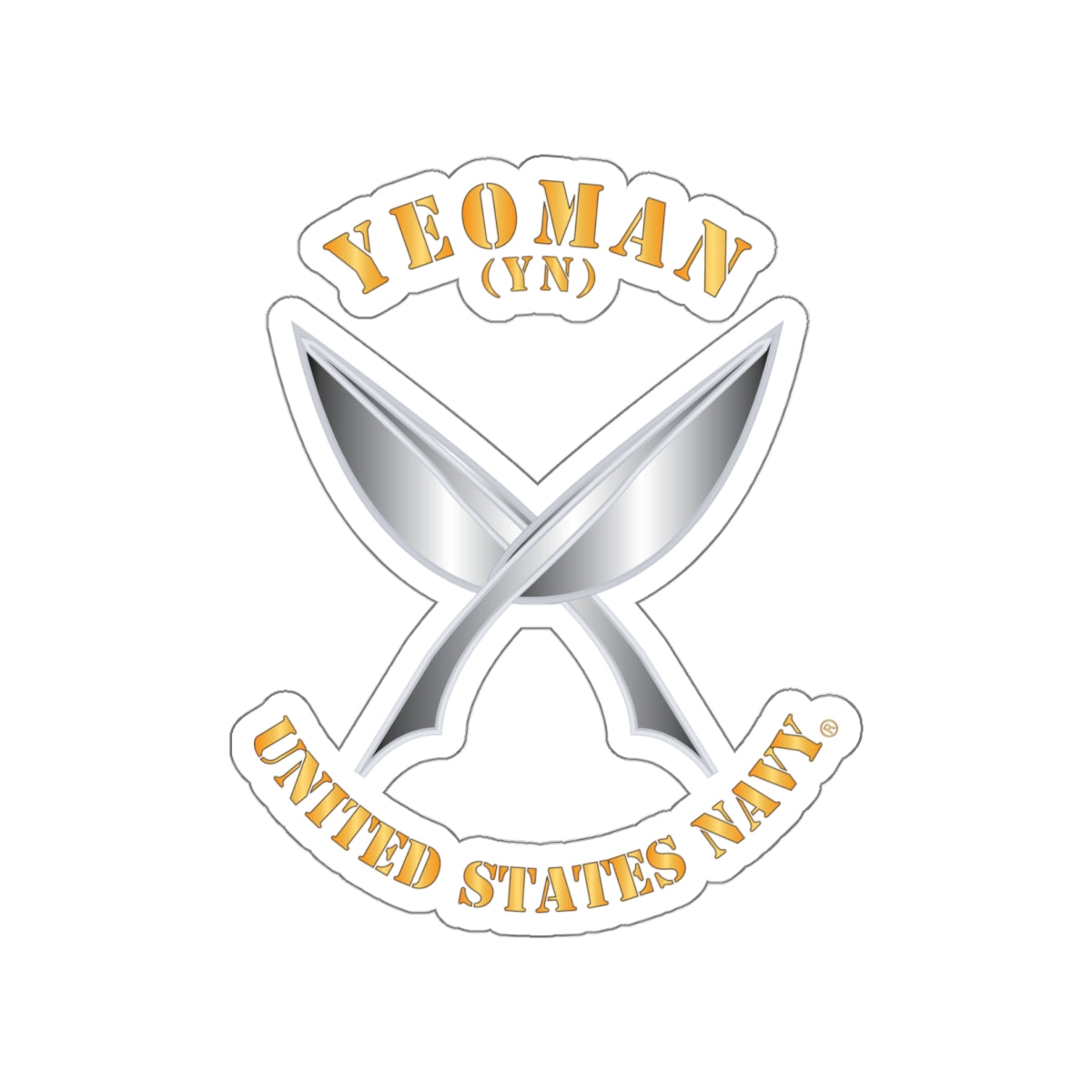 Die-Cut Vinyl Sticker - Navy - Rate - Yeoman (YN)