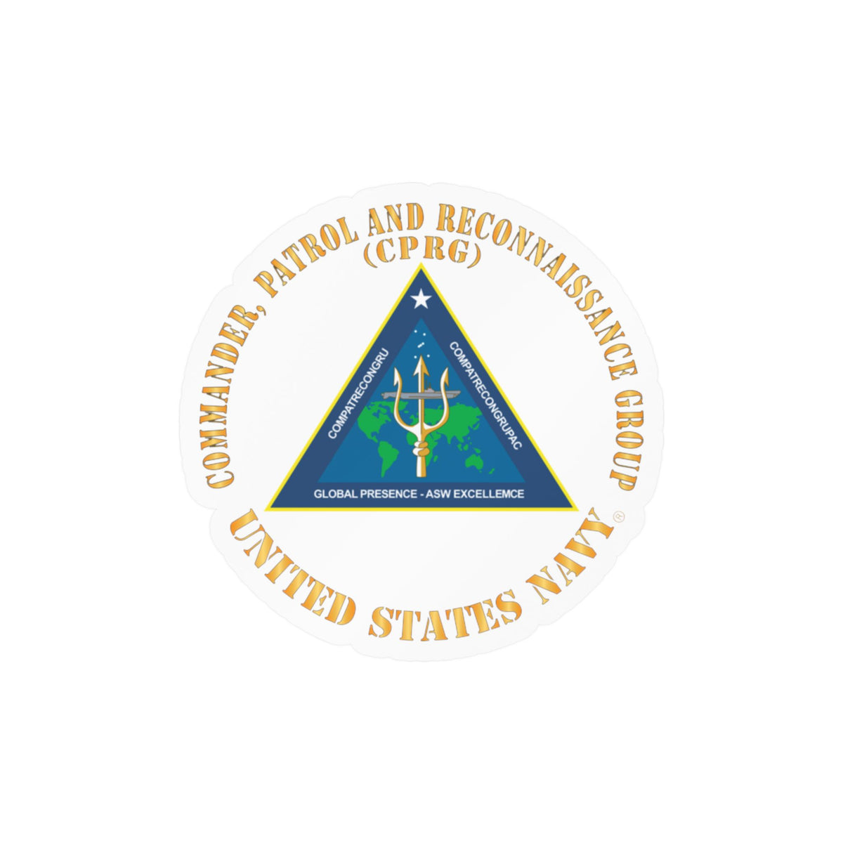 Kiss-Cut Vinyl Decal - Navy - Commander, Patrol and Reconnaissance Group - CPRG X 300