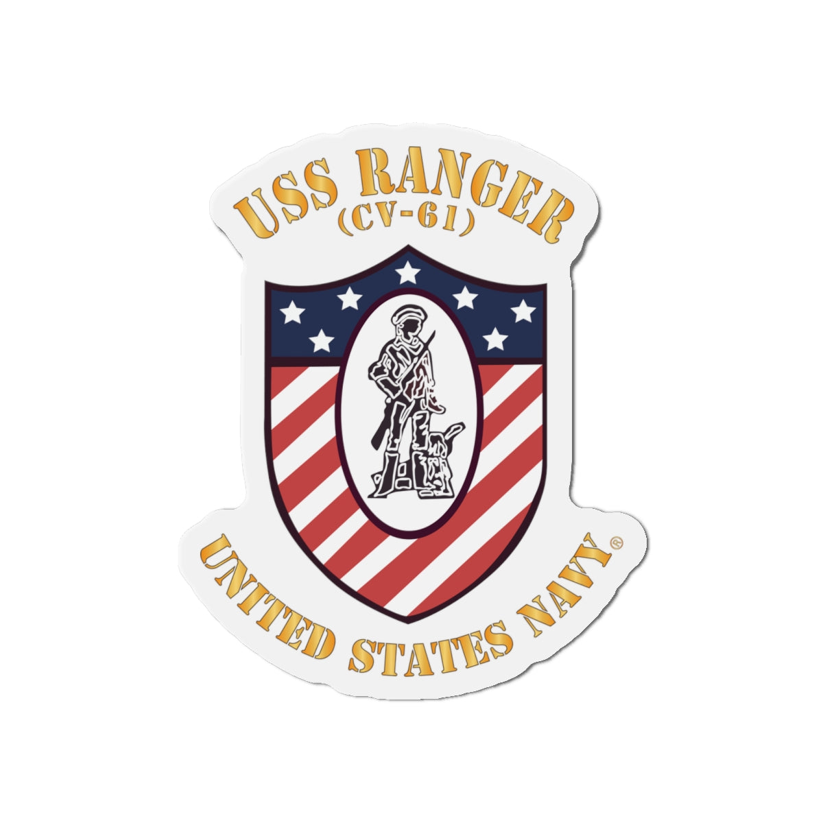 Die-Cut Magnet - Navy - USS Ranger (CV-61) X 300
