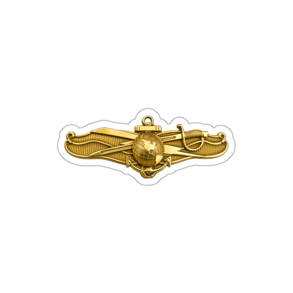 Die-Cut Vinyl Sticker - Navy - Badge - Information Warfare wo txt - Officer - 3D - Enhanced