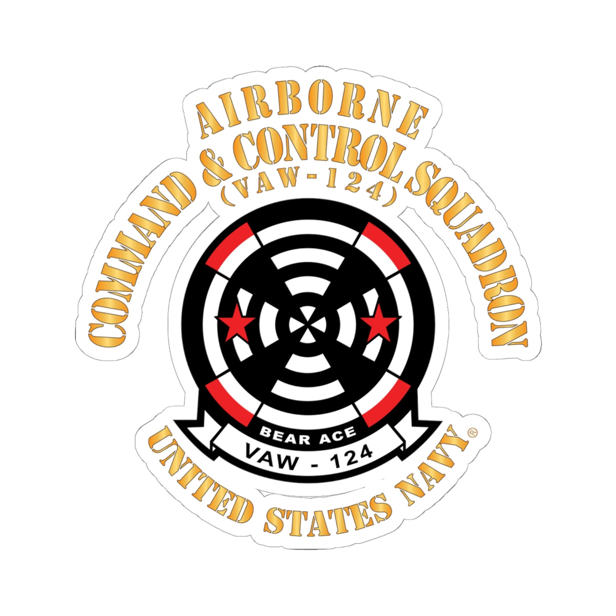 Kiss-Cut Stickers - Navy - Airborne Command & Control Squadron 124 (VAW-124)