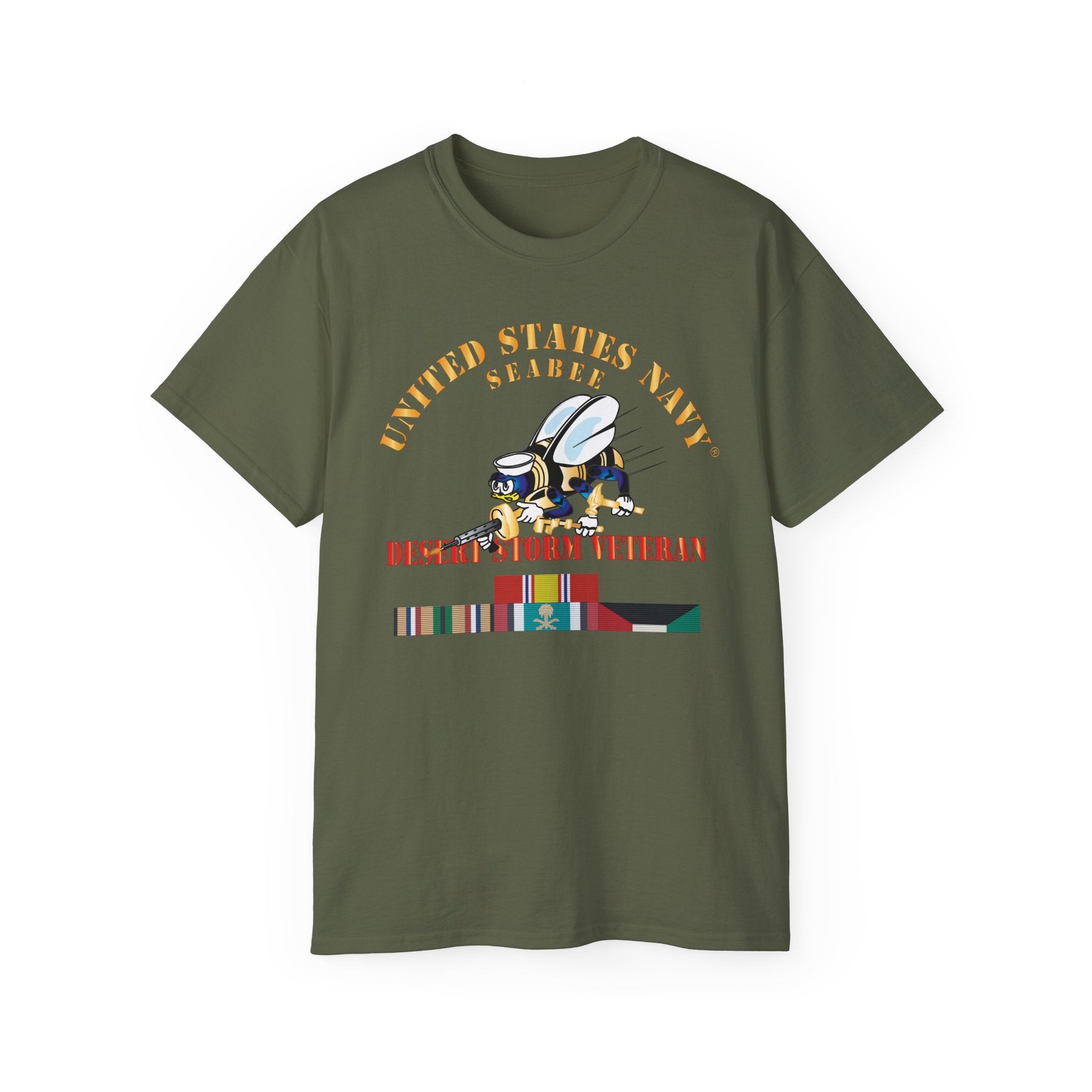 Unisex Ultra Cotton T-Shirt - Navy - Seabee - Desert Storm Veteran