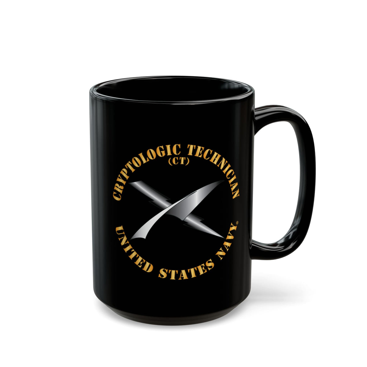 Black Mug (11oz, 15oz) - Navy - Rate - Cryptologic Technician (CT)