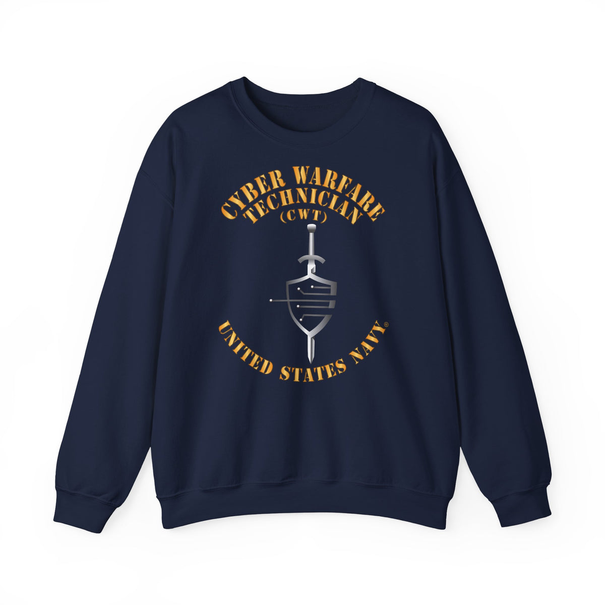 Unisex Heavy Blend™ Crewneck Sweatshirt - Navy - Rate - Cyber Warfare Technician (CWT)