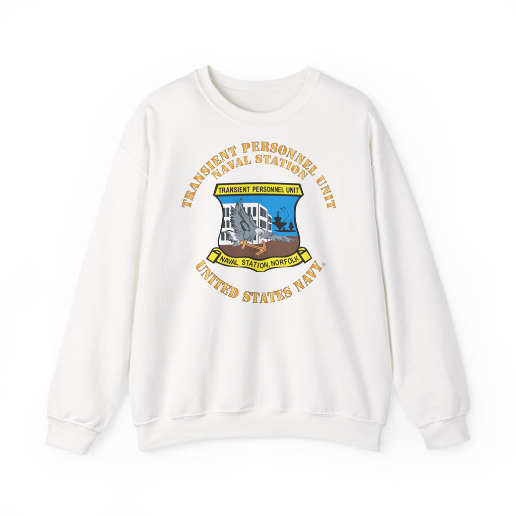 Unisex Heavy Blend™ Crewneck Sweatshirt - Navy - Transient Personnel Unit - Naval Station Norfolk