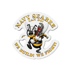 Die-Cut Magnet - Navy - Navy SeaBee - w Wrench and Hammer - 3D - Enhanced X 300