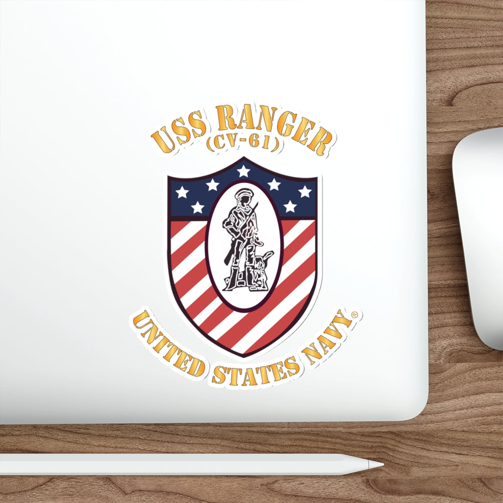 Die-Cut Vinyl Sticker - Navy - USS Ranger (CV-61) X 300
