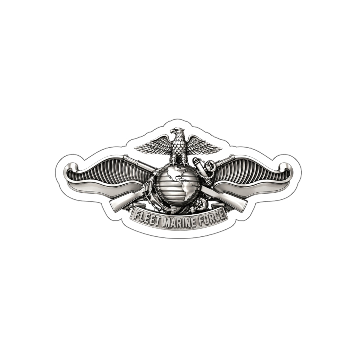 Die-Cut Vinyl Sticker - Navy - Badge - Fleet Marine Force (FMF) wo txt - Enlisted - 3D - Enhanced