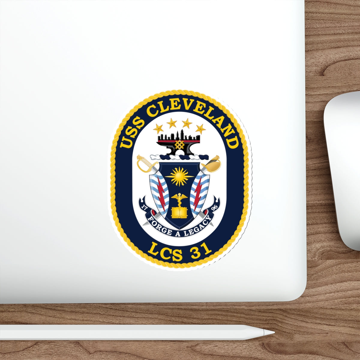 Die-Cut Vinyl Sticker - Navy - USS Cleveland (LCS-31) wo txt