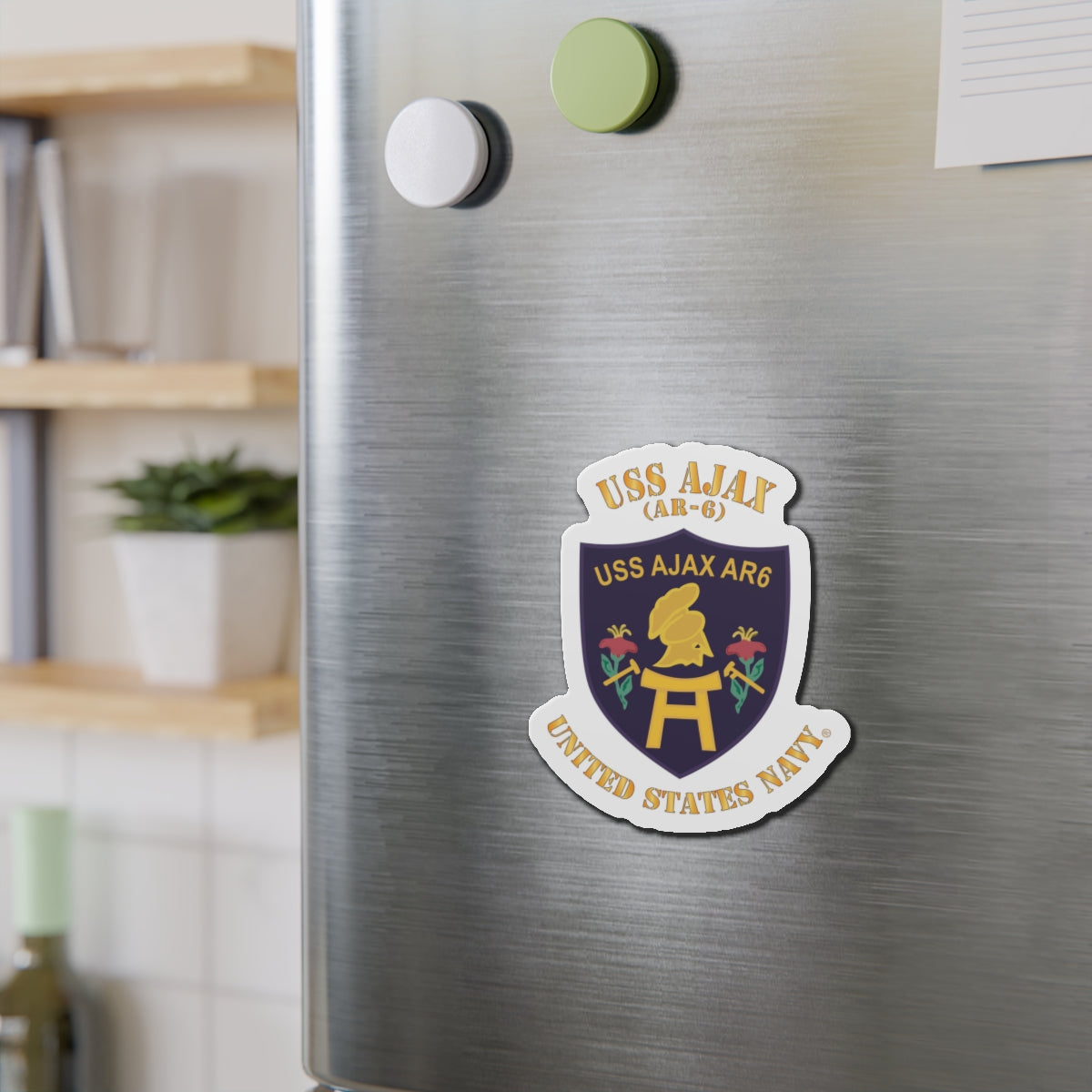 Die-Cut Magnet - Navy - USS Ajax (AR-6)