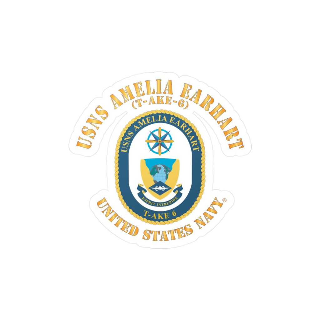Kiss-Cut Vinyl Decal - Navy - USNS Amelia Earhart (T-AKE 6)