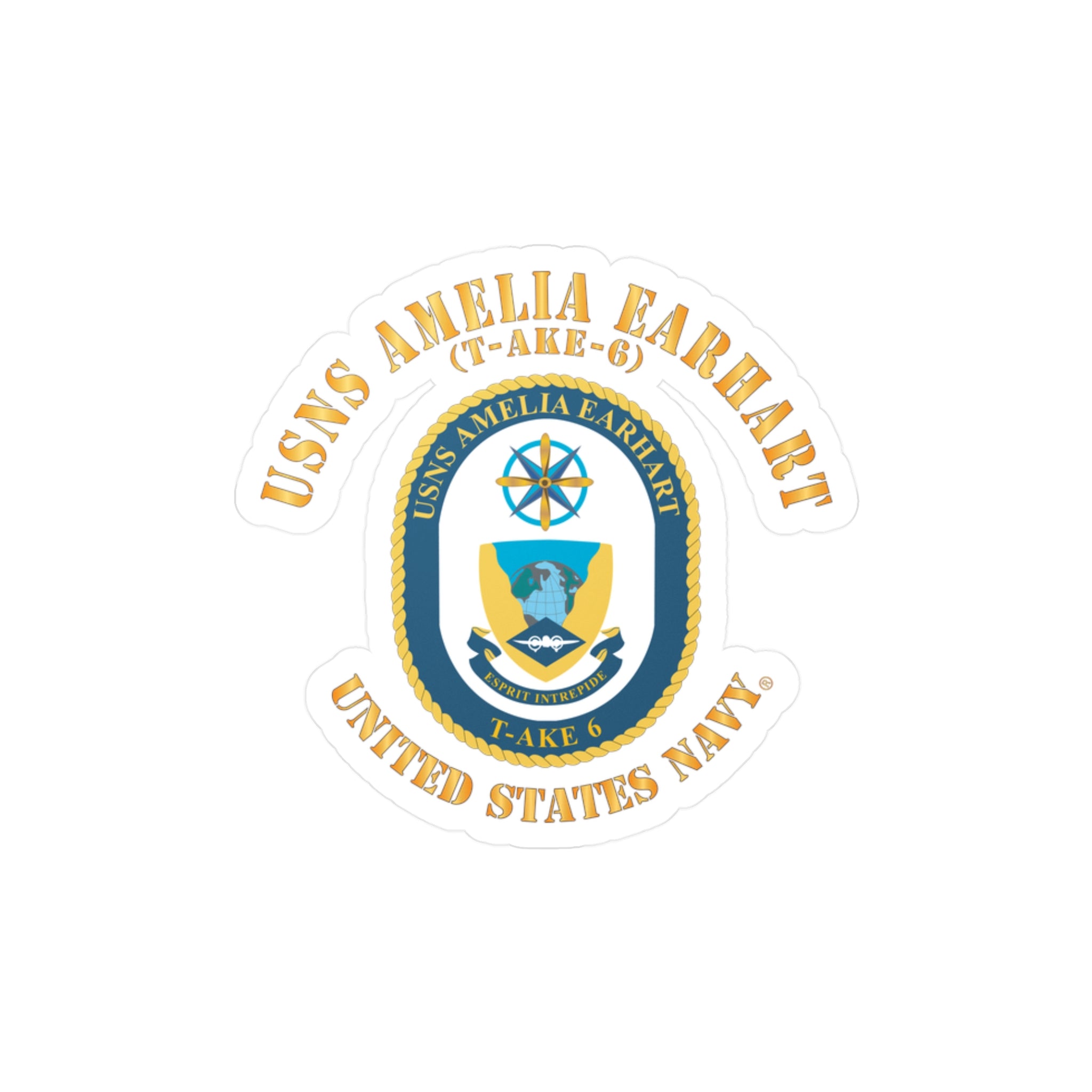 Kiss-Cut Vinyl Decal - Navy - USNS Amelia Earhart (T-AKE 6)