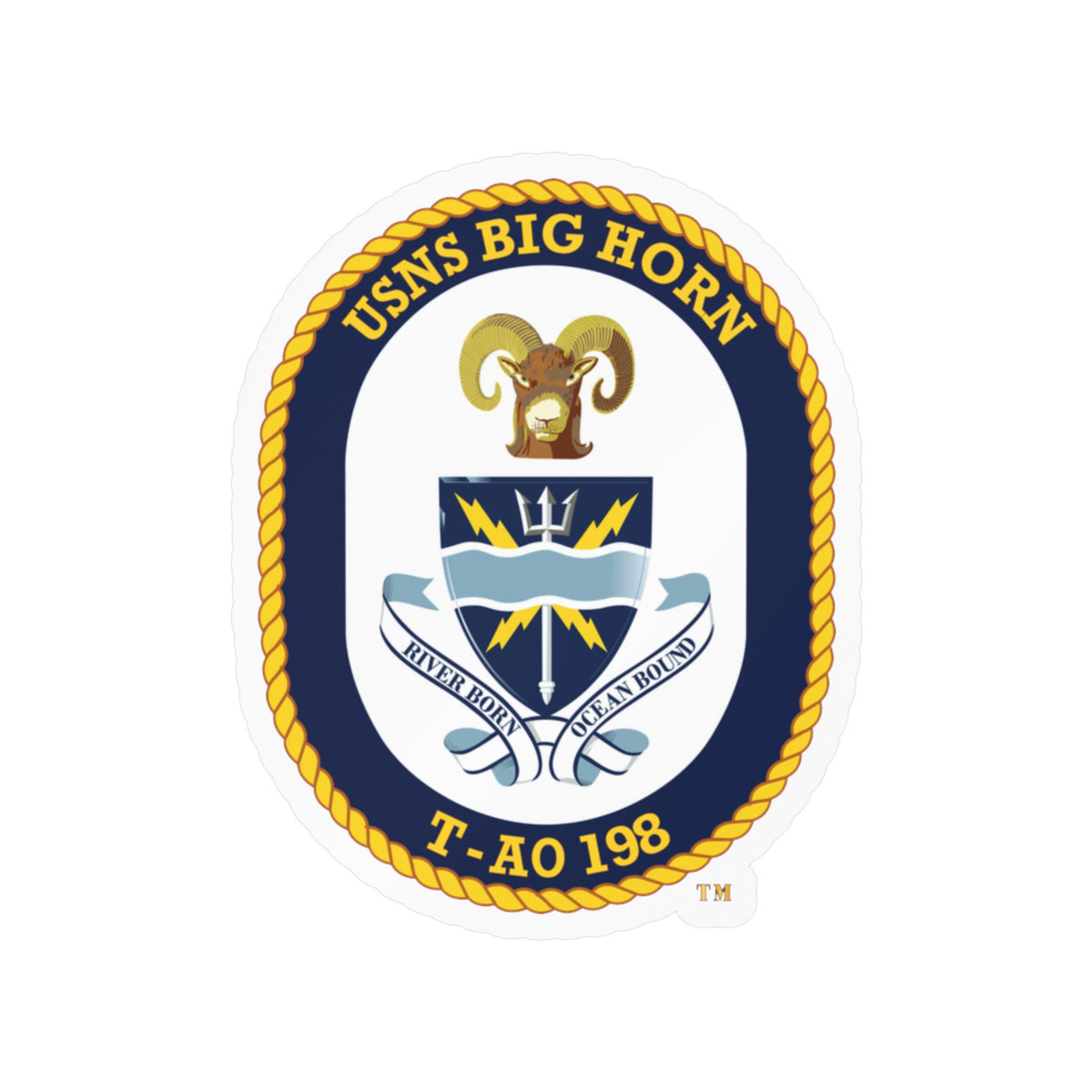 Kiss-Cut Vinyl Decal - Navy - USNS Big Horn (T-AO 198) wo txt