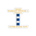 Die-Cut Vinyl Sticker - Navy - Chief Warrant Officer 4 - CW04 - Veteran