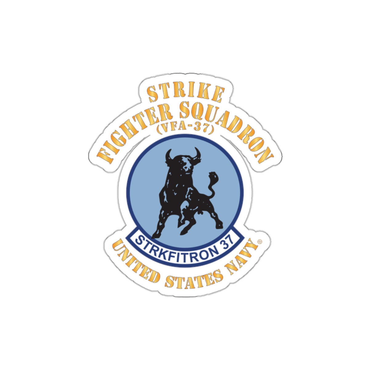 Die-Cut Vinyl Sticker - Navy - Strike Fighter Squadron 37 (VFA-37)