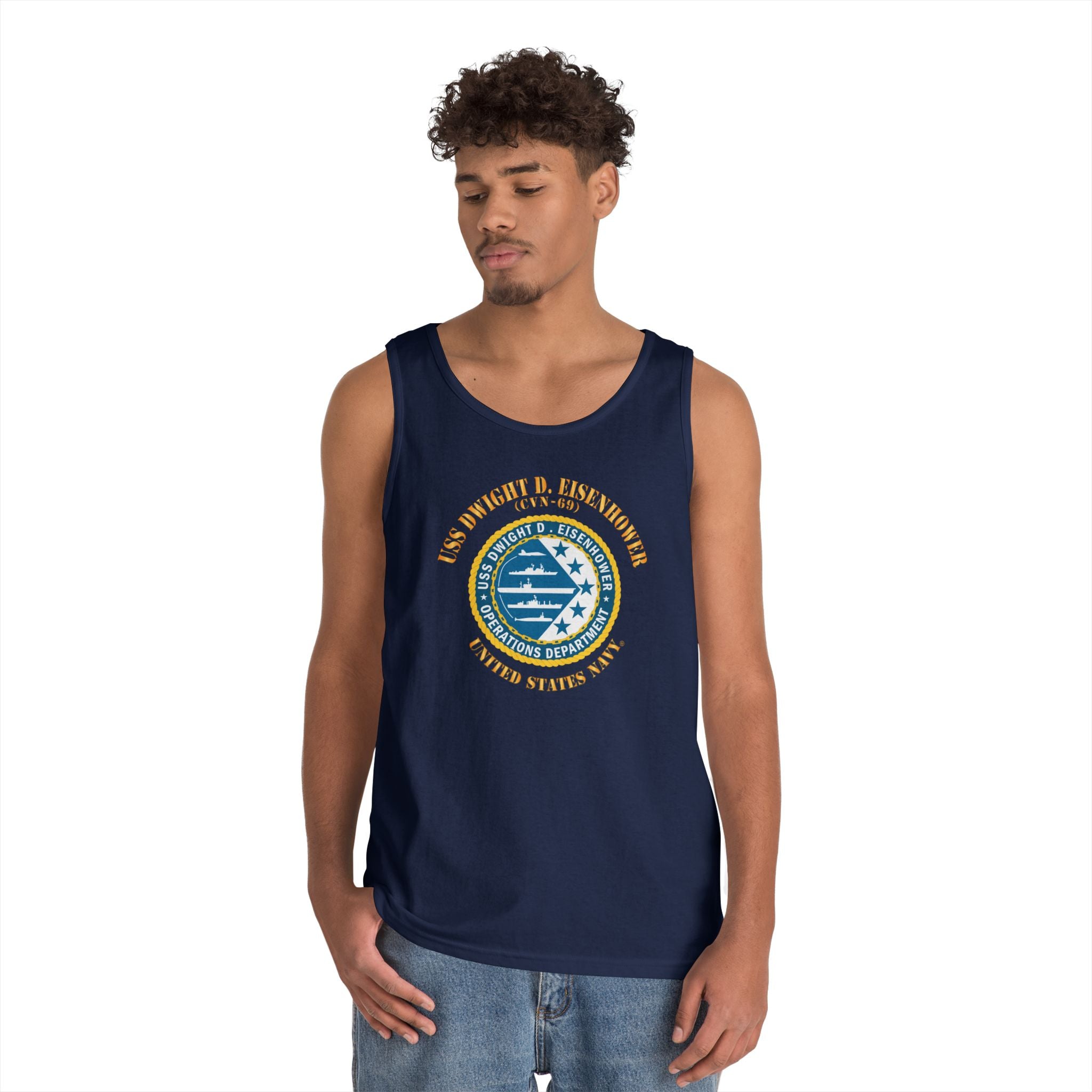 Unisex Heavy Cotton Tank Top - Navy - USS Dwight D. Eisenhower (CVN-69) - Operations Department